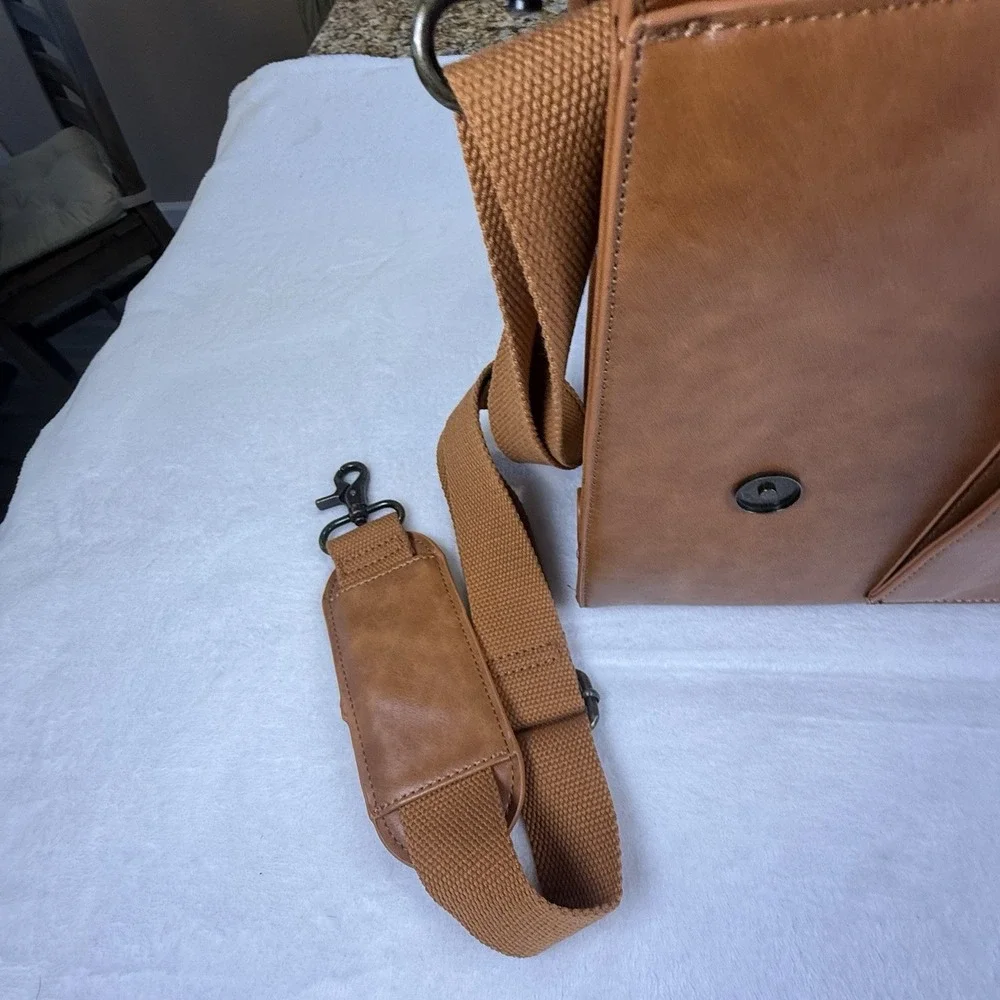 Brown Laptop Messenger Bag Briefcase Satchel Shoulder Bag Vintage Style 16